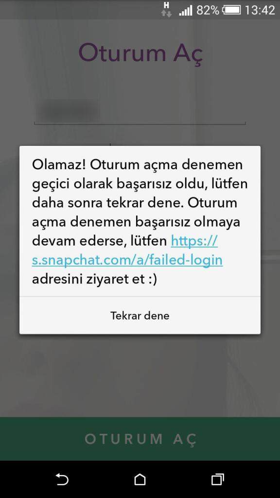 Snapchat Oturum Açma Sorunu ve Çözümü-1