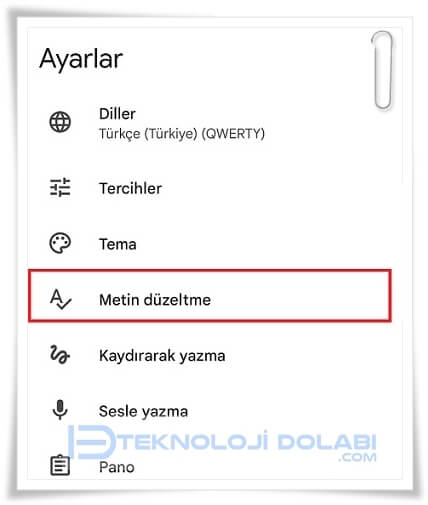 Android Otomatik Kelime Düzeltme Nasıl Kapatılır ?