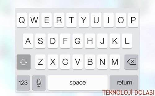 2- Apple'ın varsayılan klavye uygulaması