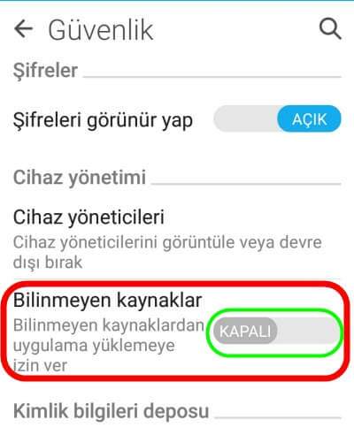 APK Yükleme.Apk nasıl kurulur,Apk yükleme izni,Bilinmeyen uygulamaları yükle