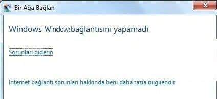 Windows Ağ Bağlantısını Yapamadı Çözümü