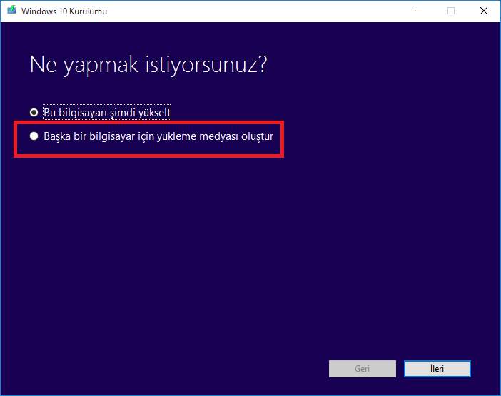Windows 10 Yükleme Medyası Oluşturma 16