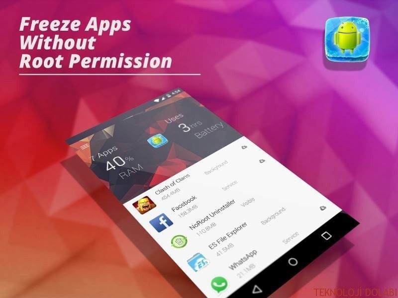 Android: Uygulamaları Dondurmak 1