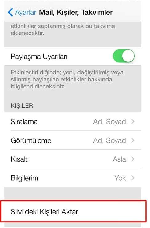 iPhone Sim Kartı Telefona Aktarma