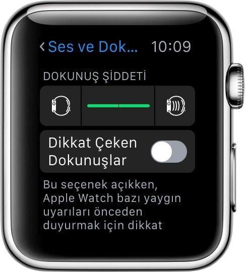 Apple Watch‘unuzda dokunuş tabanlı uyarıların şiddetini ayarlama 1