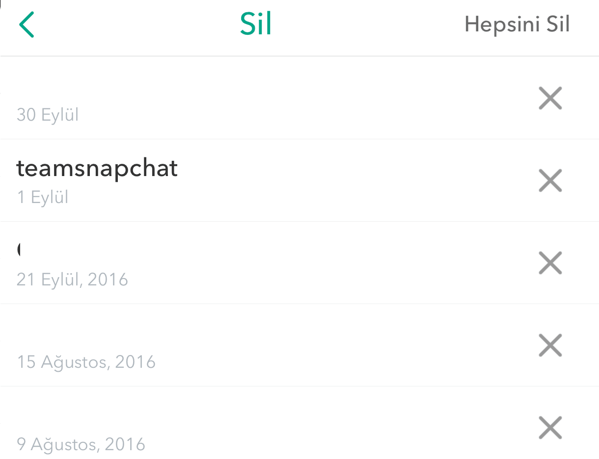 Snapchat Sohbetleri ve Mesajları Silme