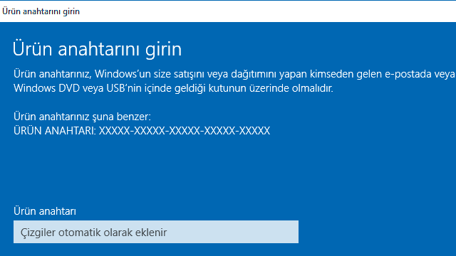 Windows 7/8/8.1 Ürün Anahtarı ile Windows 10 Etkinleştirme 1