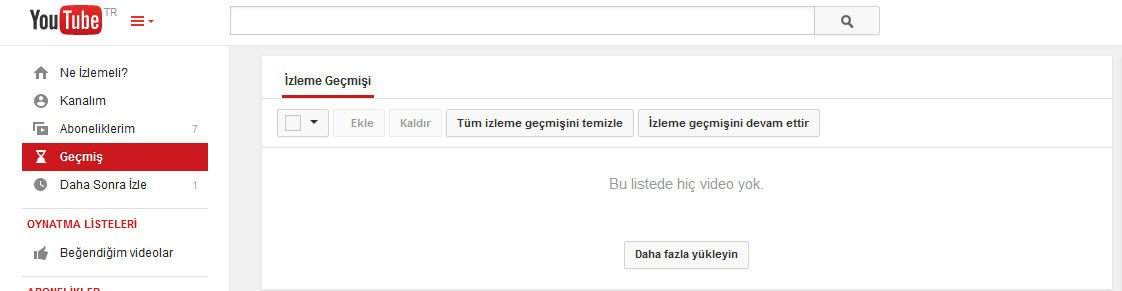 Youtube geçmiş