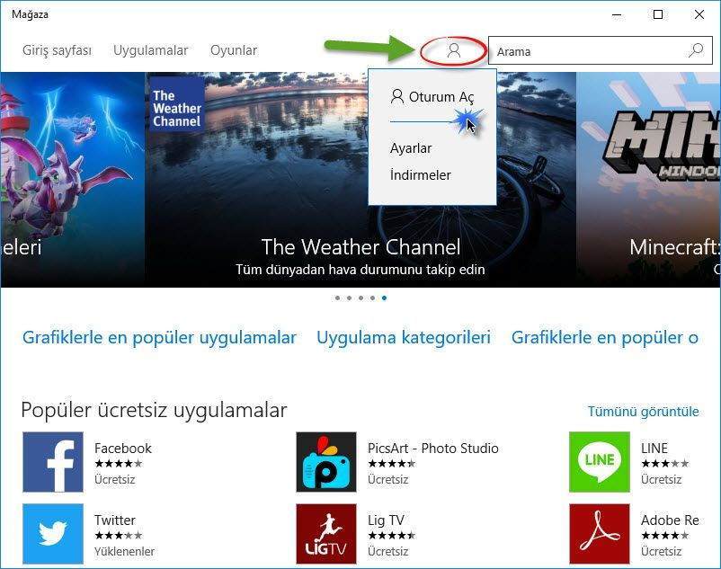 Windows 10 Mağazada Oturum Açma ve Uygulama Edinme 4