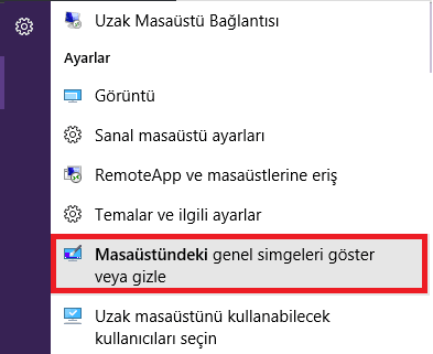 Windows 10'da Masaüstünü Geri Getirme