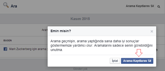 Facebook Arama Geçmişi Nasıl Silinir5