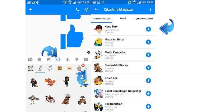 Facebook Messenger’a daha fazla çıkartma eklemek