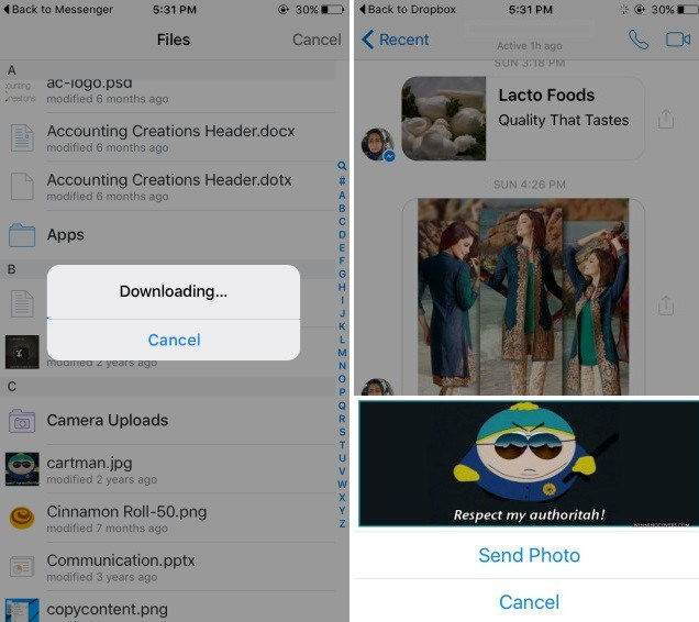 Facebook Messenger’dan Dropbox Dosyası Nasıl Gönderilir-2