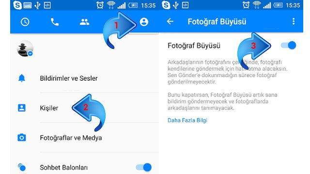 Facebook Messenger yüz tanıma sistemi ile resim paylaşmak