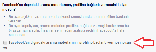 Facebook Profiliniz Arama Motorlarında Görünmesin-4