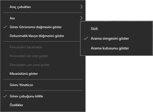 Windows 10′ da Arama Çubuğu Nasıl Kaldırılır1