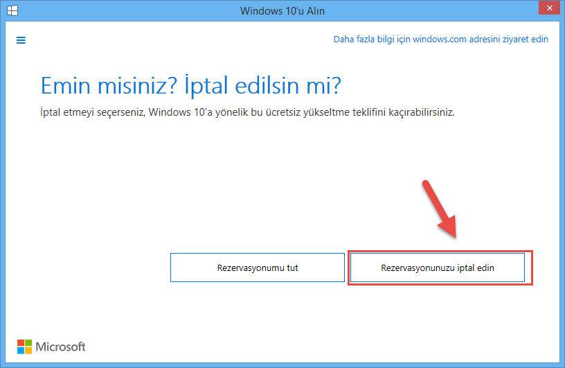 Windows 10 rezervasyonu nasıl iptal edilir-4