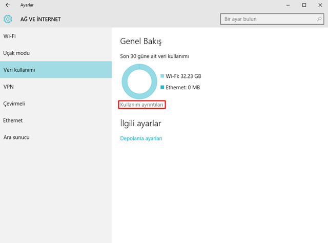 Windows 10'da yüklü uygulamaların veri tüketimleri nasıl öğrenilir-3