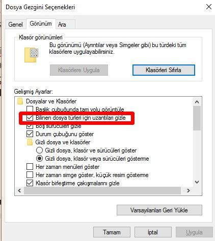 Windows'ta Dosya Uzantıları Nasıl Gösterilir-3