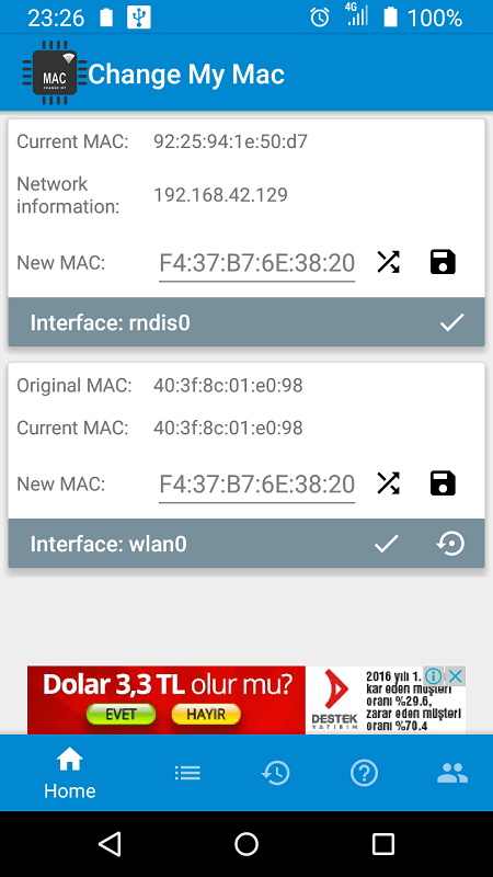 Android Telefonlarda MAC Adresi Değiştirme