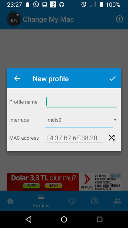 Android Telefonlarda MAC Adresi Değiştirme