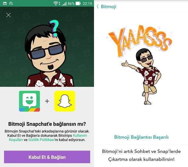 snapchat'e bağlan