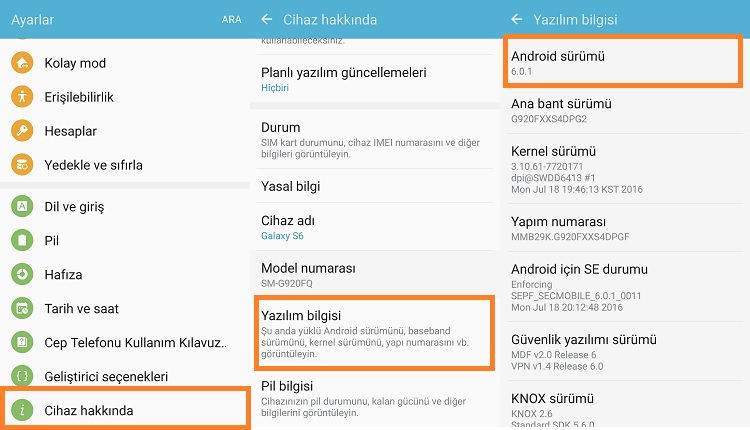 Telefonun Android Sürümünü Öğrenme1