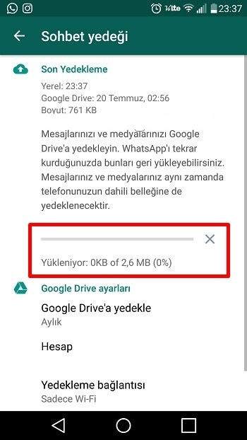 Whatsapp Sohbet Yedeği Alma3