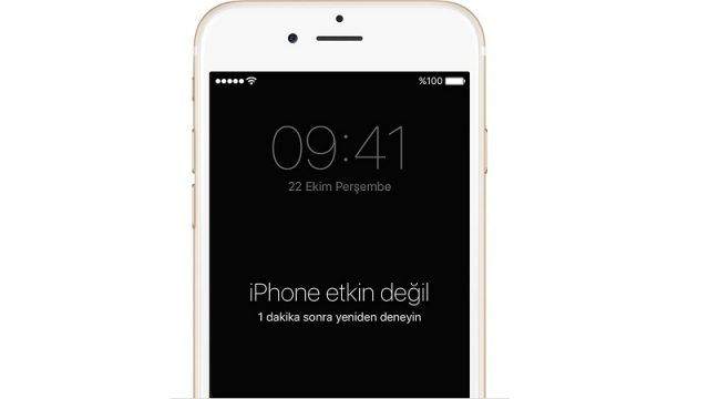 iPhone Etkin Değil Uyarısı ve Çözümü 1