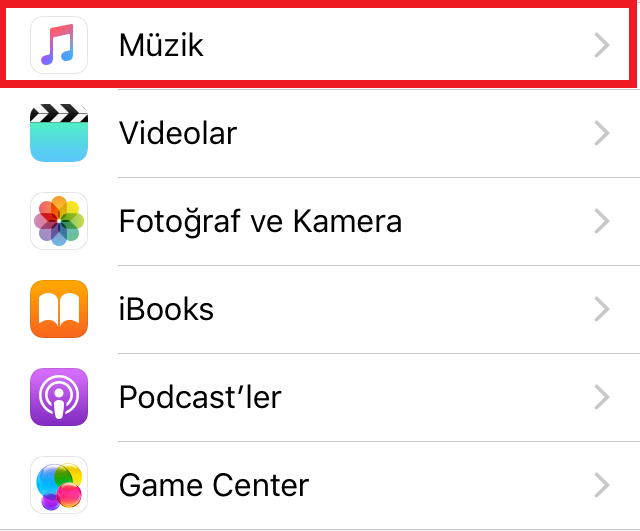 iPhone Müzik Ayarlar