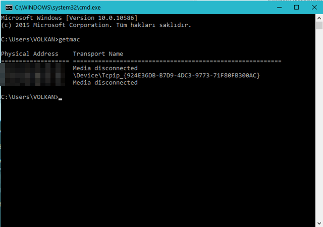 Windows 10 MAC Adresi Değiştirme
