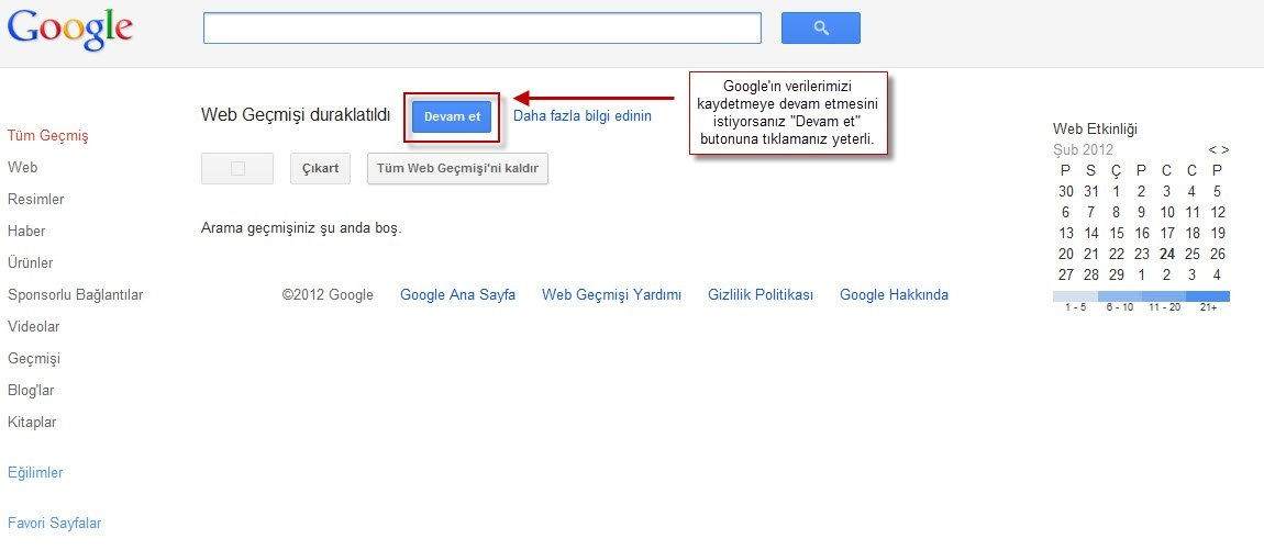 Google Web Geçmişi Nasıl Silinir-2