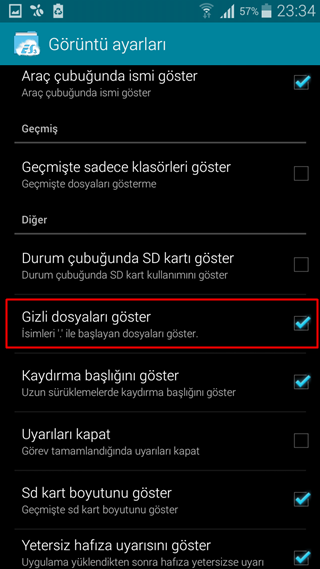 Gizli Dosyaları Göster