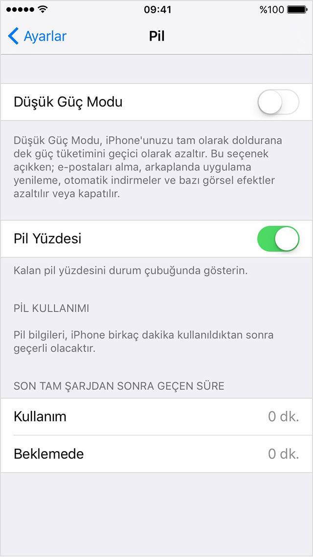 iPhone Pil Şarj Durumunu Yüzde Olarak Gösterme