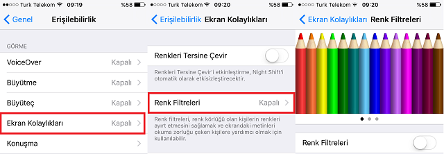 iPhone ve iPad'de Ekranın Renk Tonunu Ayarlama