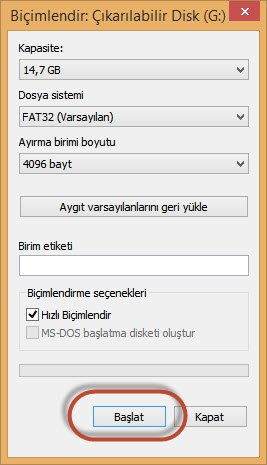 USB Bellek Nasıl Formatlanır?