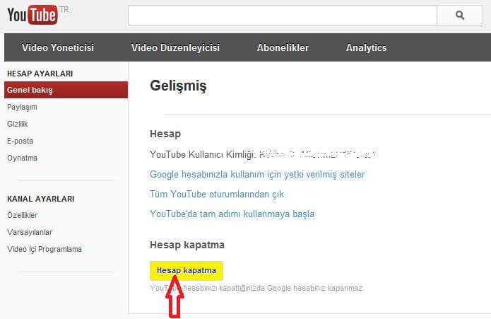 telefondan youtube nasıl silinir