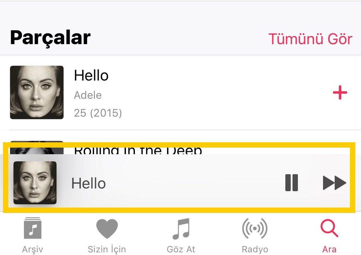 Apple Müzik Şarkı Sözlerini Gösterme
