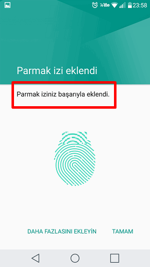 LG G5 Parmak izi Ekleme