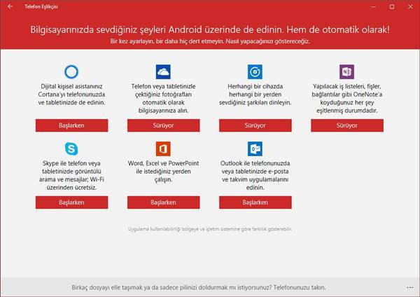 Windows 10 ‘da Android Telefonu Senkronize Etme