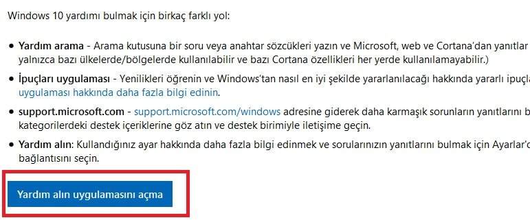 Windows 10'da Nasıl Yardım Alınır ?