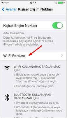 İphone'u Modem Olarak Kullanma