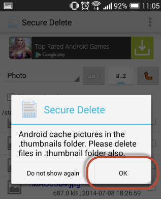 Android Dosyalarını Kalıcı Olarak Silme