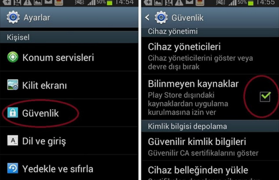 APK dosyası ile Android Uygulama Güncelleme