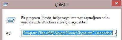 Aynı Bilgisayarda 2 Farklı Skype Oturumu Açma