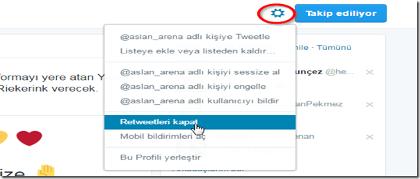 Twitter'da Takibi Bırakmadan Retweet Kapatma