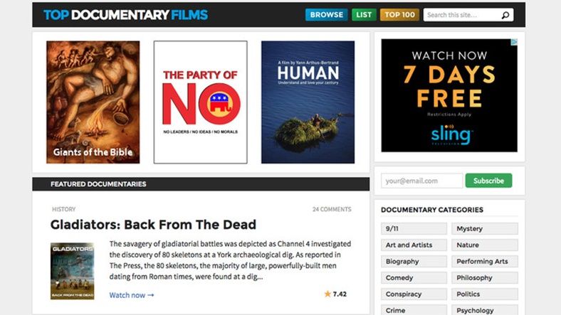 Yasal Olarak Film İzleyip İndirebileceğiniz 10 Site - Top Documentary Films