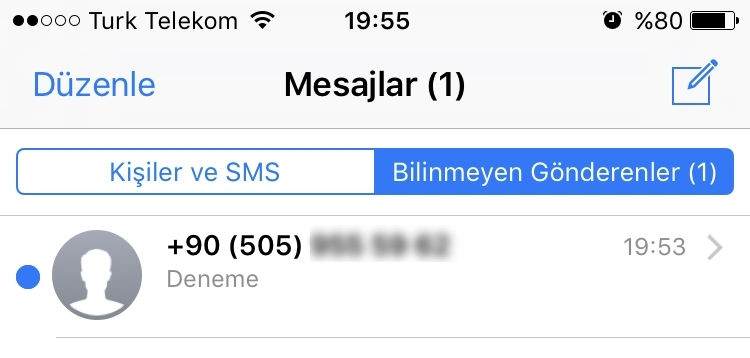 iMessage'da Spam Mesajları Engelleme