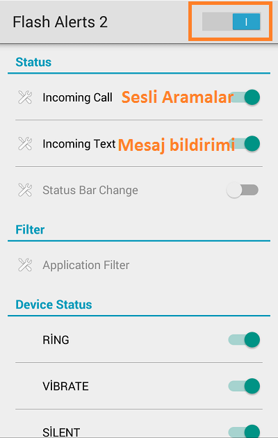 Android Telefonlarda Flaş Işığını Bildirim Uyarısı Yapmak