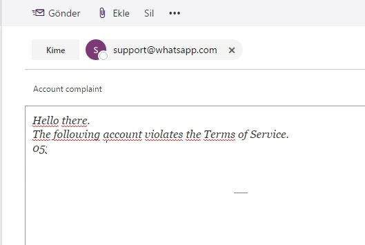Whatsapp Kullanıcı Şikayet Etme